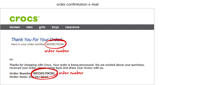 crocs my order