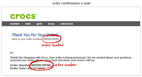 Crocs – Customer Service – Order Status 